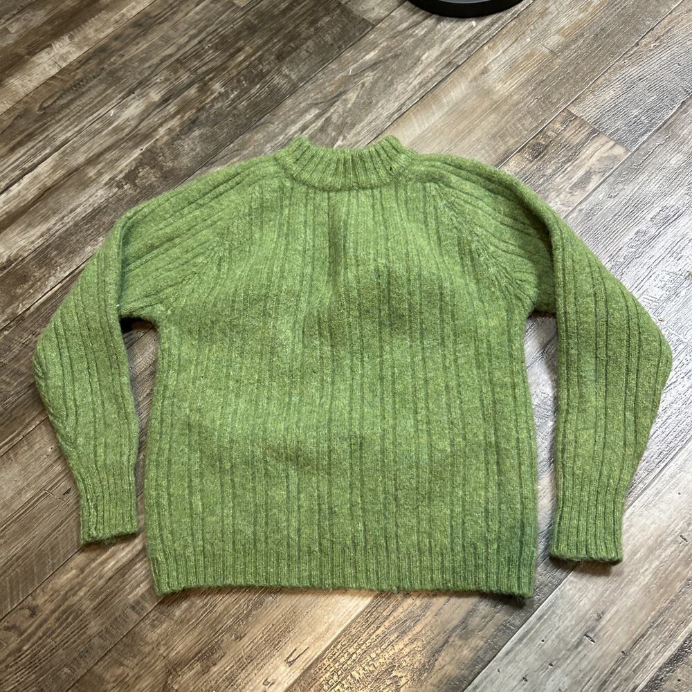 Vintage 90s Soft Byford Mohair Wool Olive Pullover Slouchy Knit Sweater